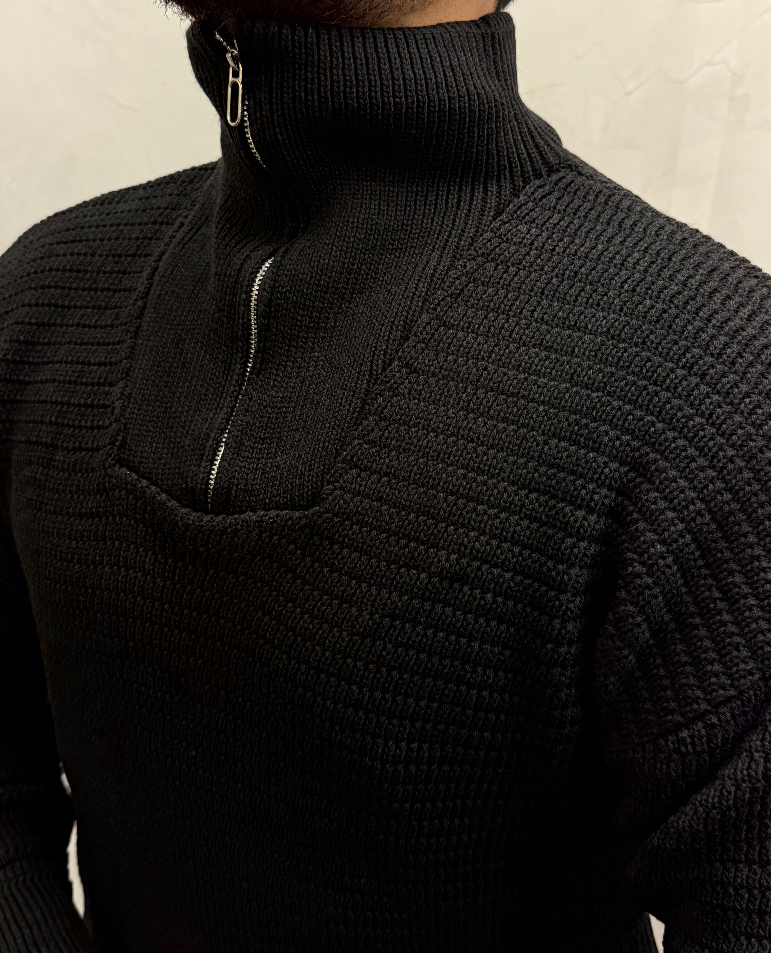 Strickpullover mit Halbzipp