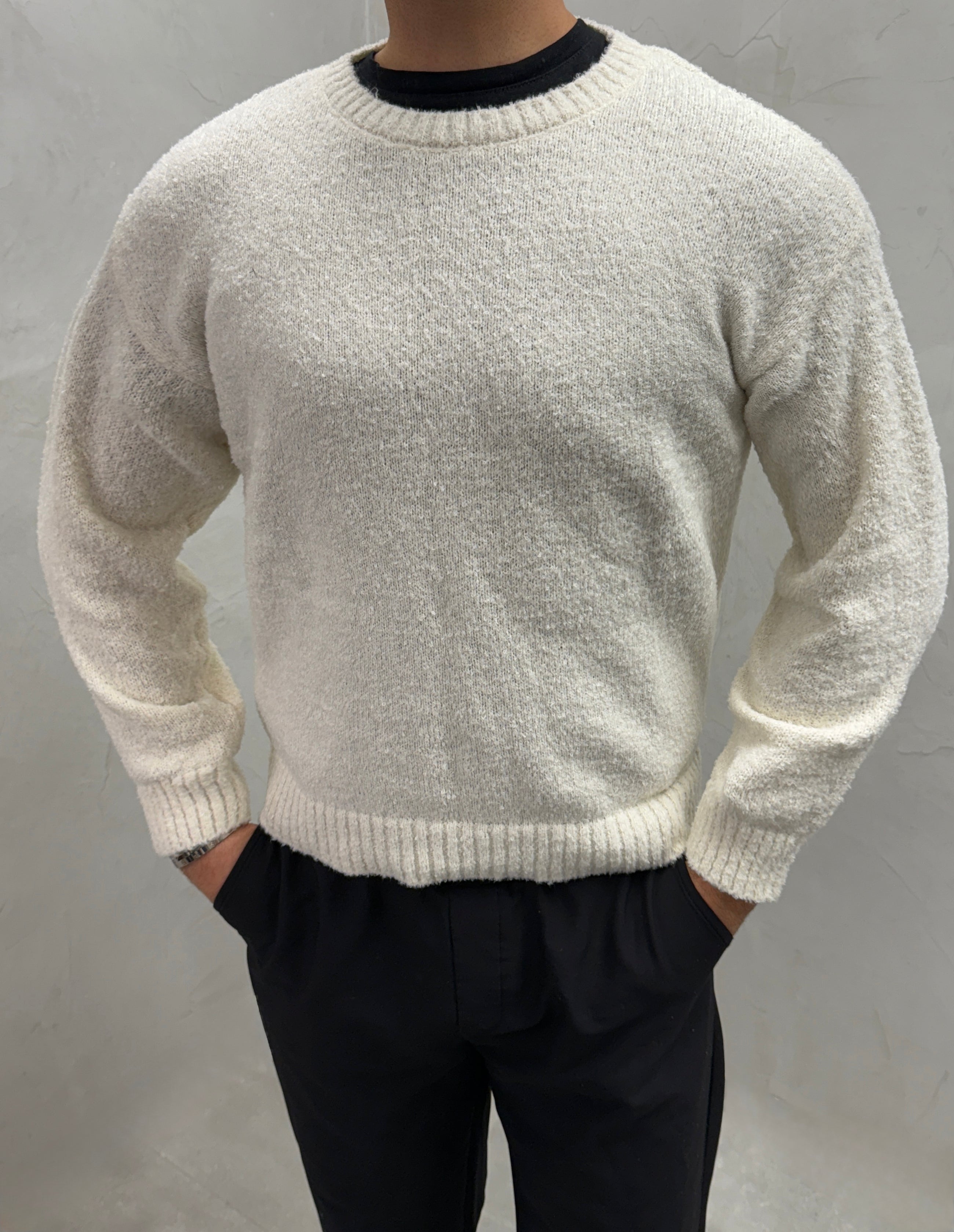 Strukturstrick-Pullover