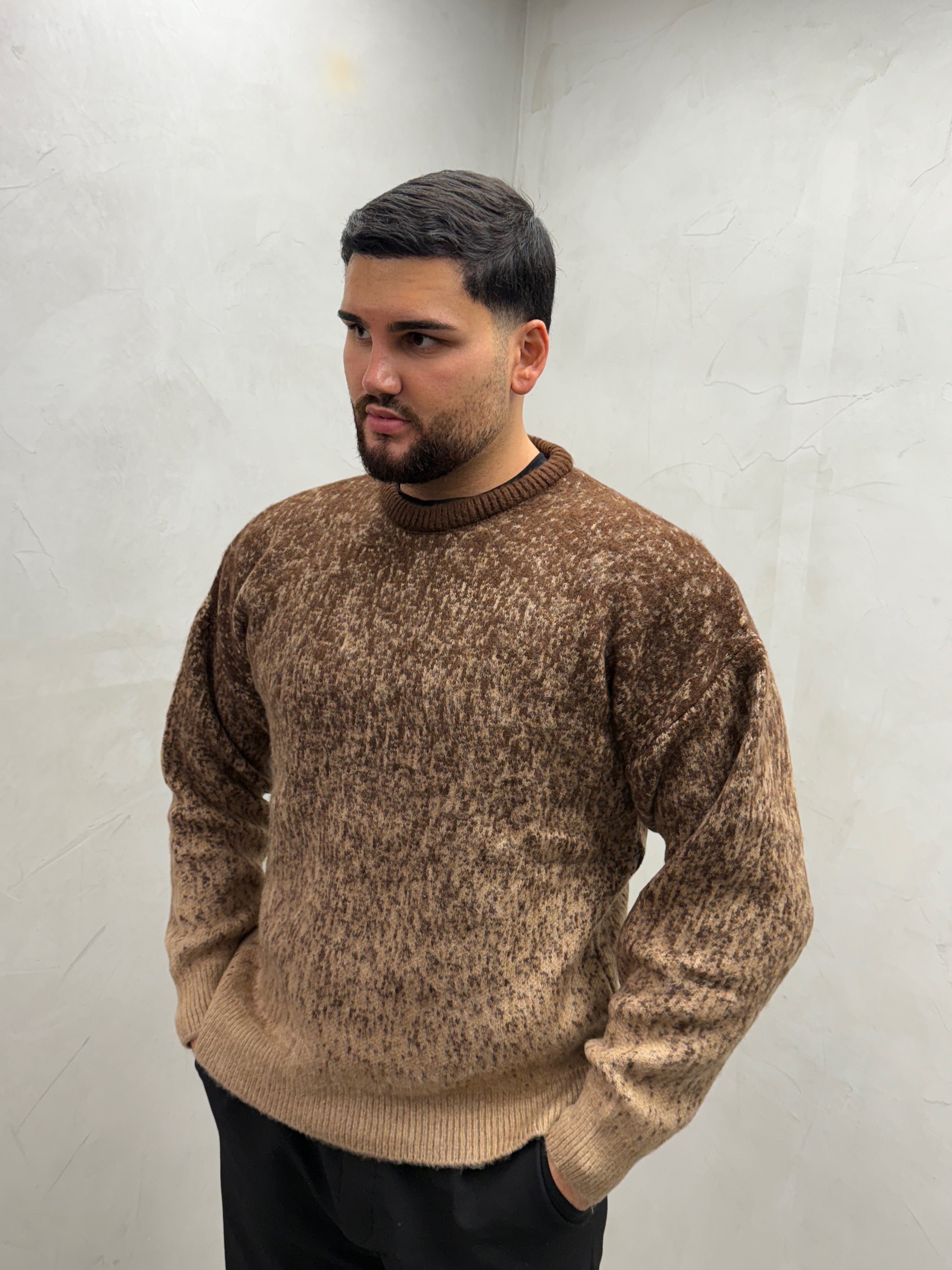 Mélange-Strickpullover