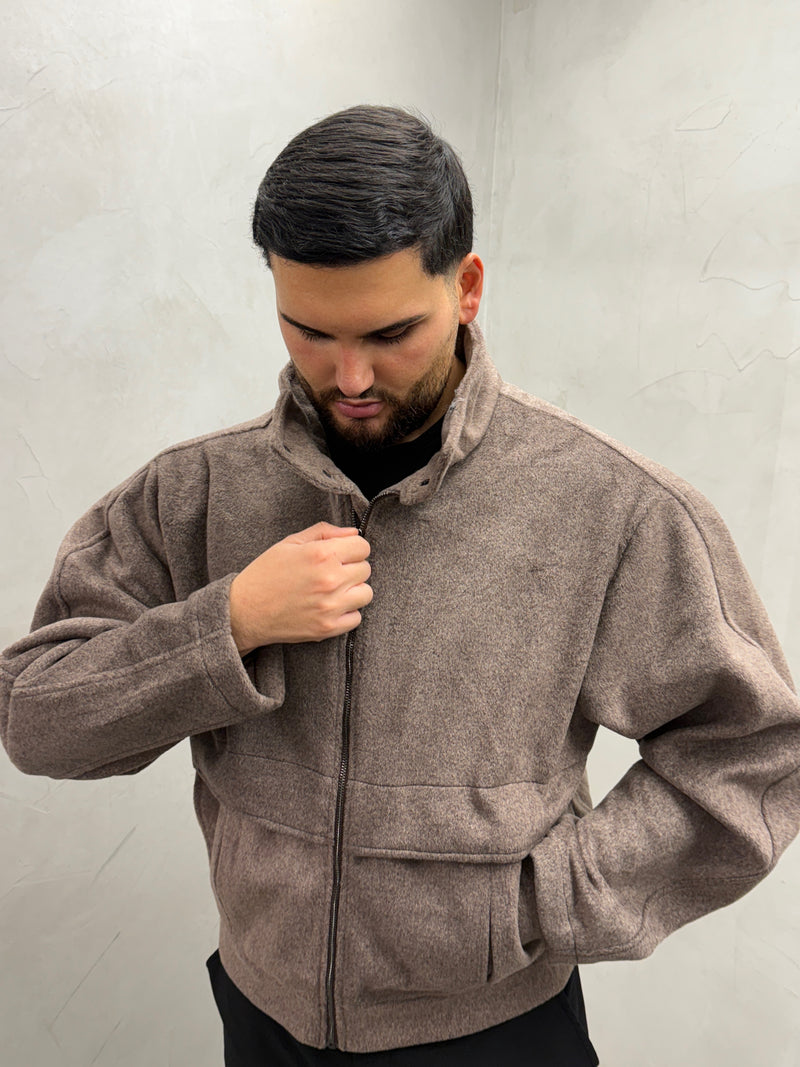 Stehkragen-Wolljacke