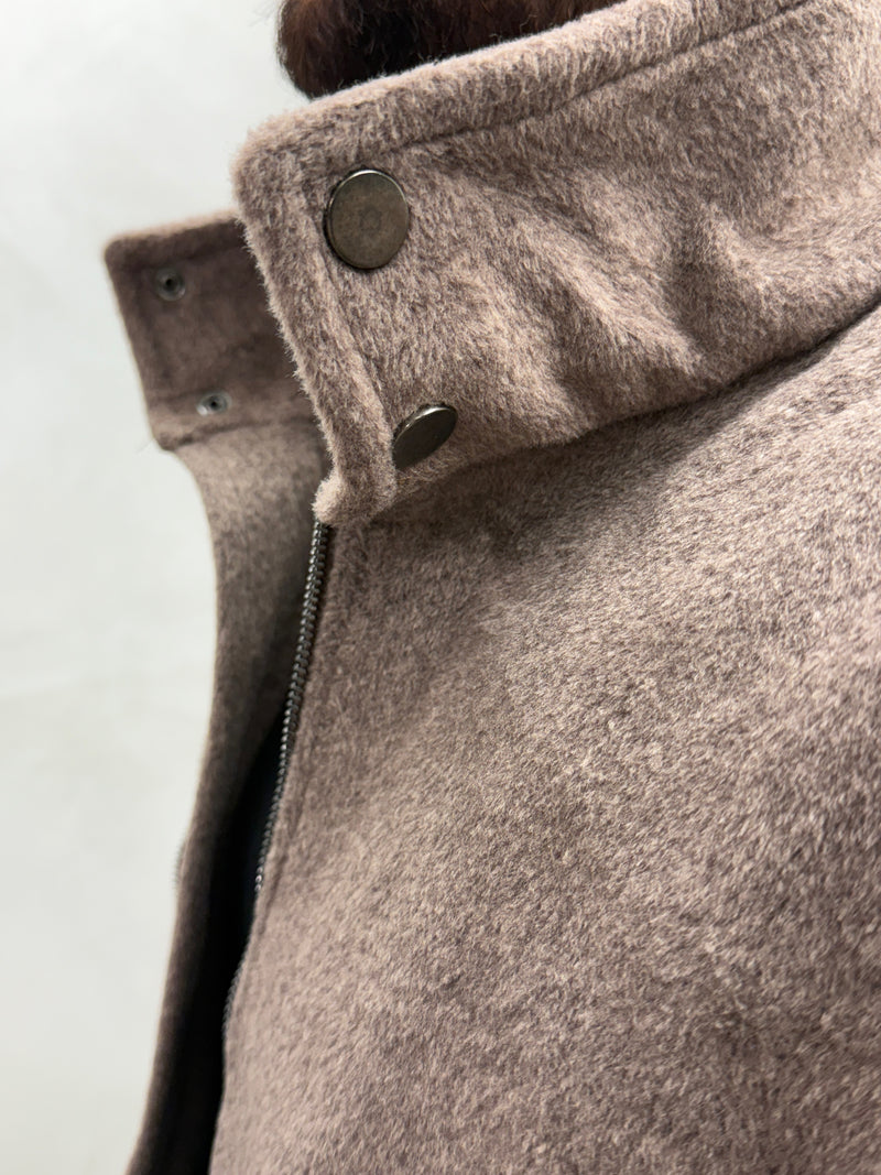 Stehkragen-Wolljacke