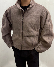 Stehkragen-Wolljacke