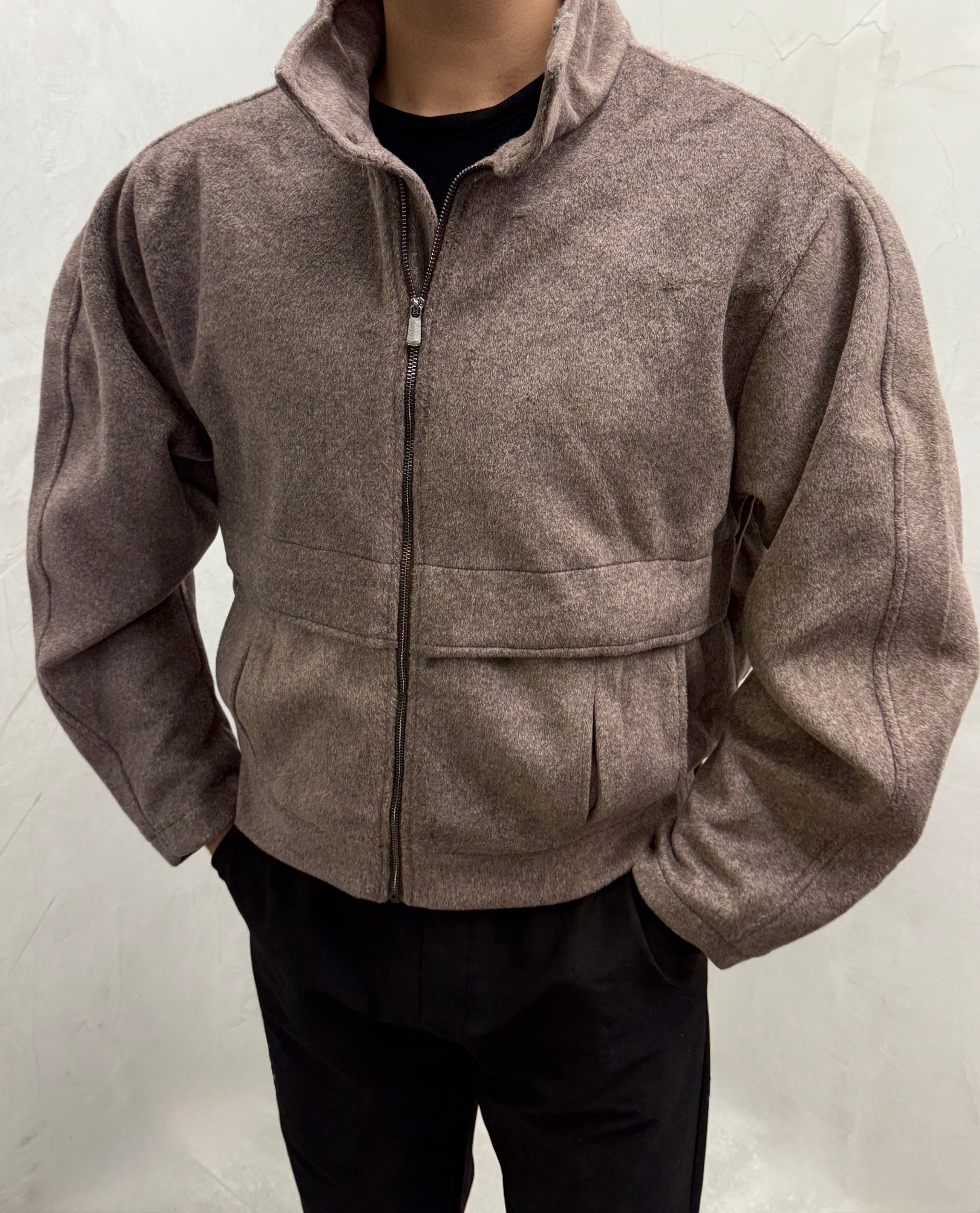 Stehkragen-Wolljacke