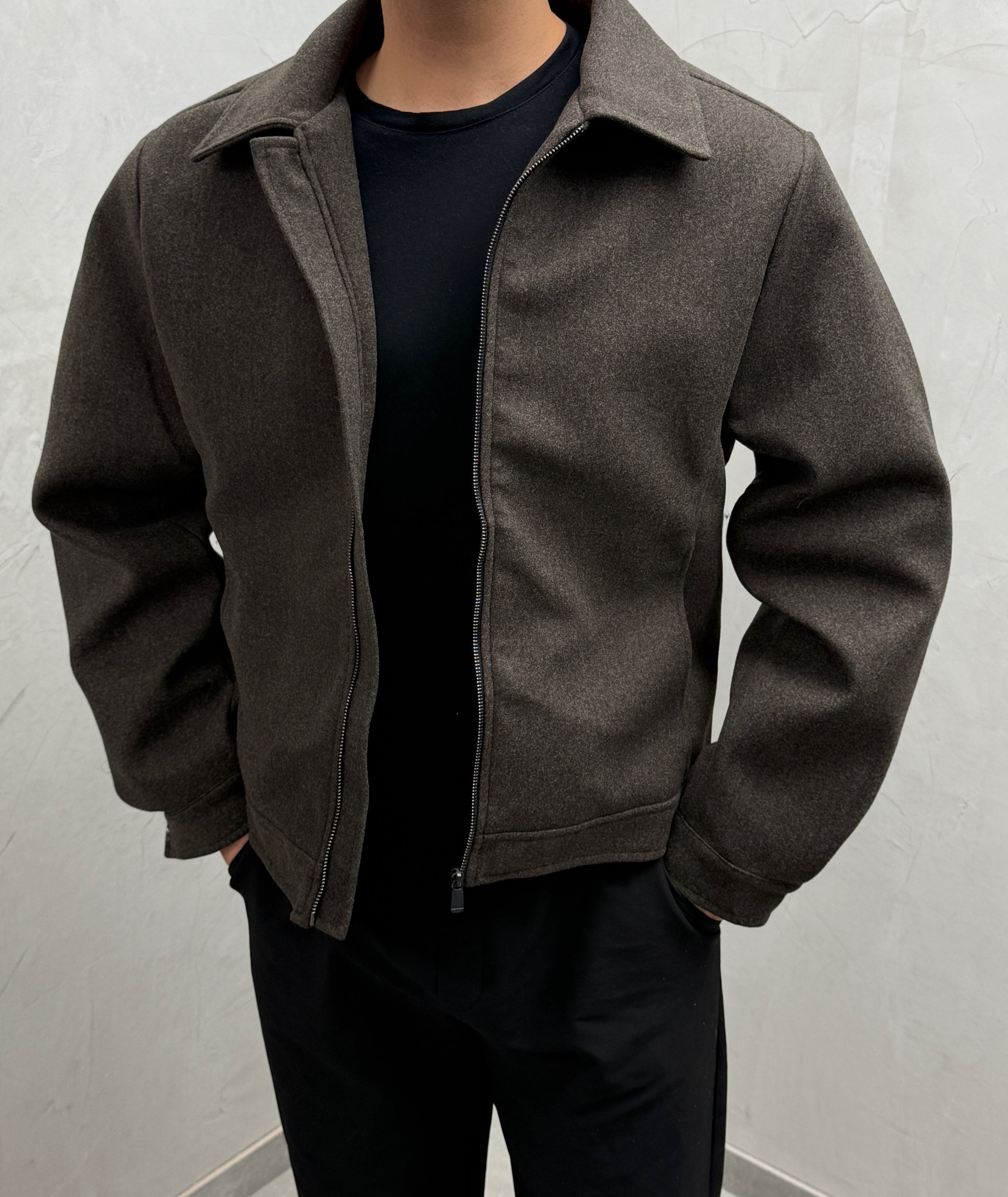 Woll-Kurzjacke mit Kragen