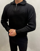 Strickpullover mit Halbzipp