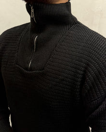 Strickpullover mit Halbzipp