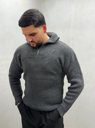 Strickpullover mit Halbzipp