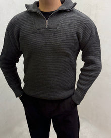 Strickpullover mit Halbzipp