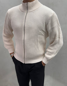 Strick-Cardigan mit Reißverschluss