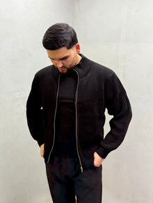 Strick-Cardigan mit Reißverschluss