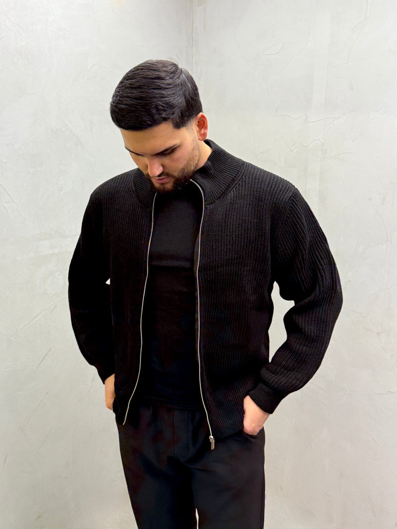 Strick-Cardigan mit Reißverschluss