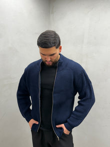 Strick-Cardigan mit Reißverschluss