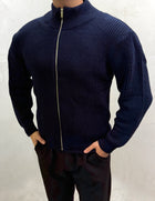 Strick-Cardigan mit Reißverschluss