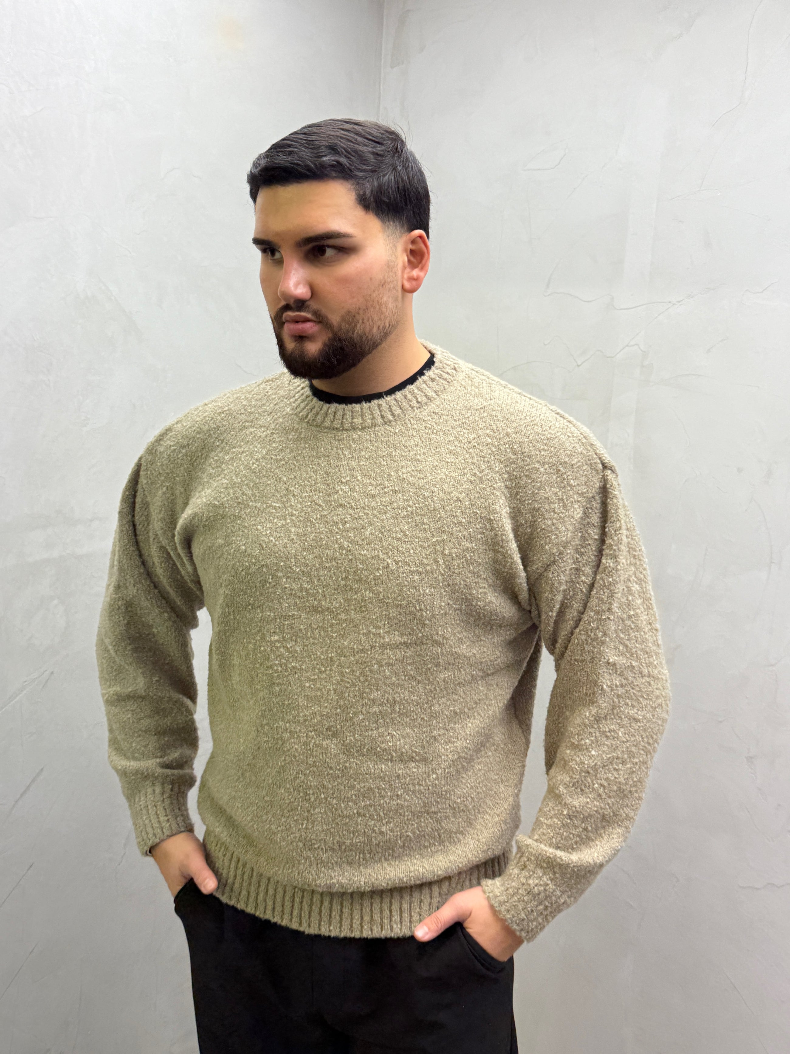 Strukturstrick-Pullover