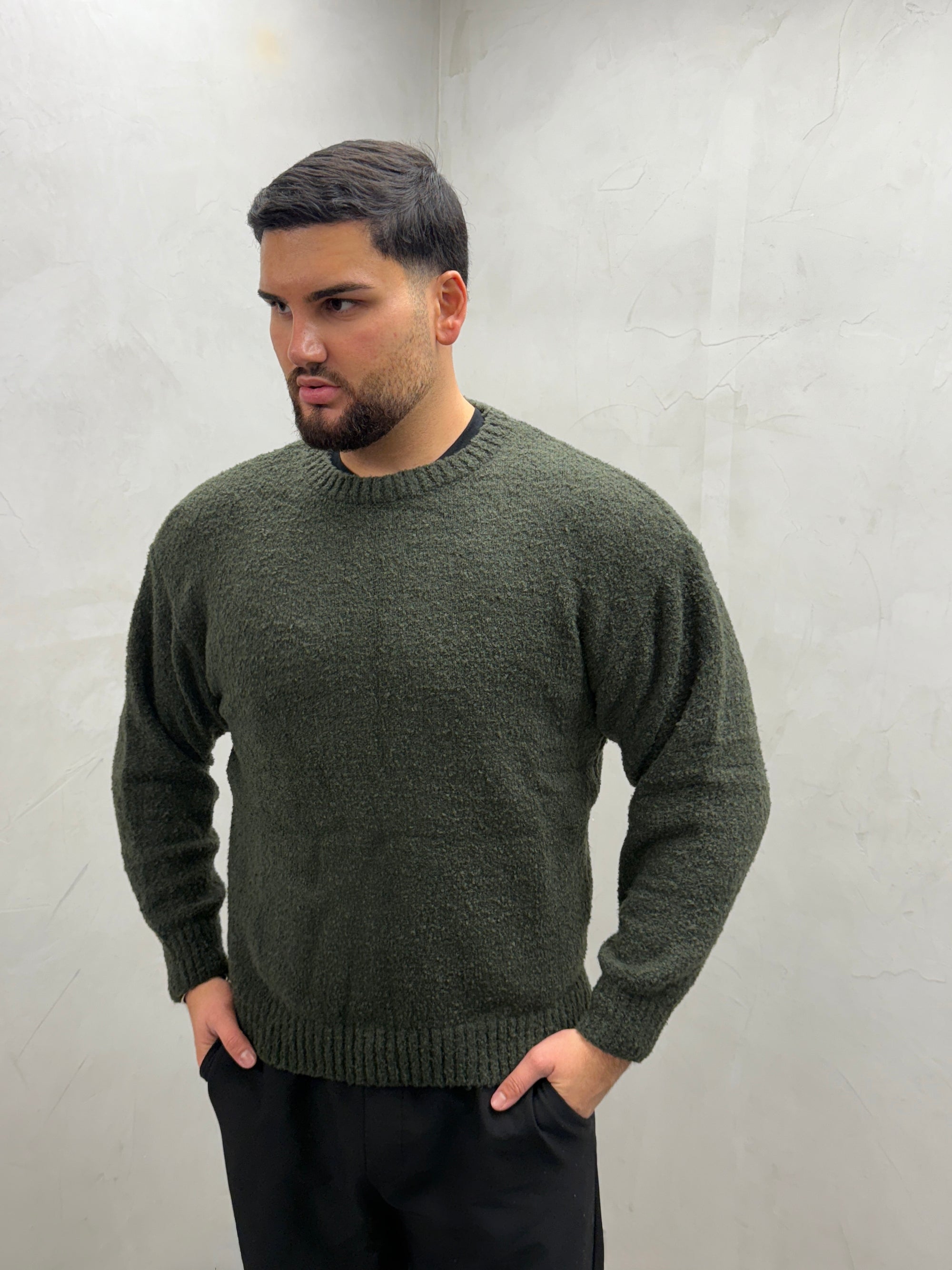 Strukturstrick-Pullover