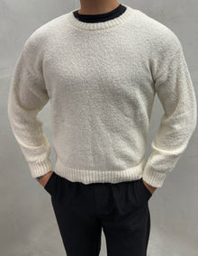 Strukturstrick-Pullover