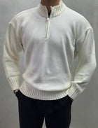 Rippkragen-Strickpullover