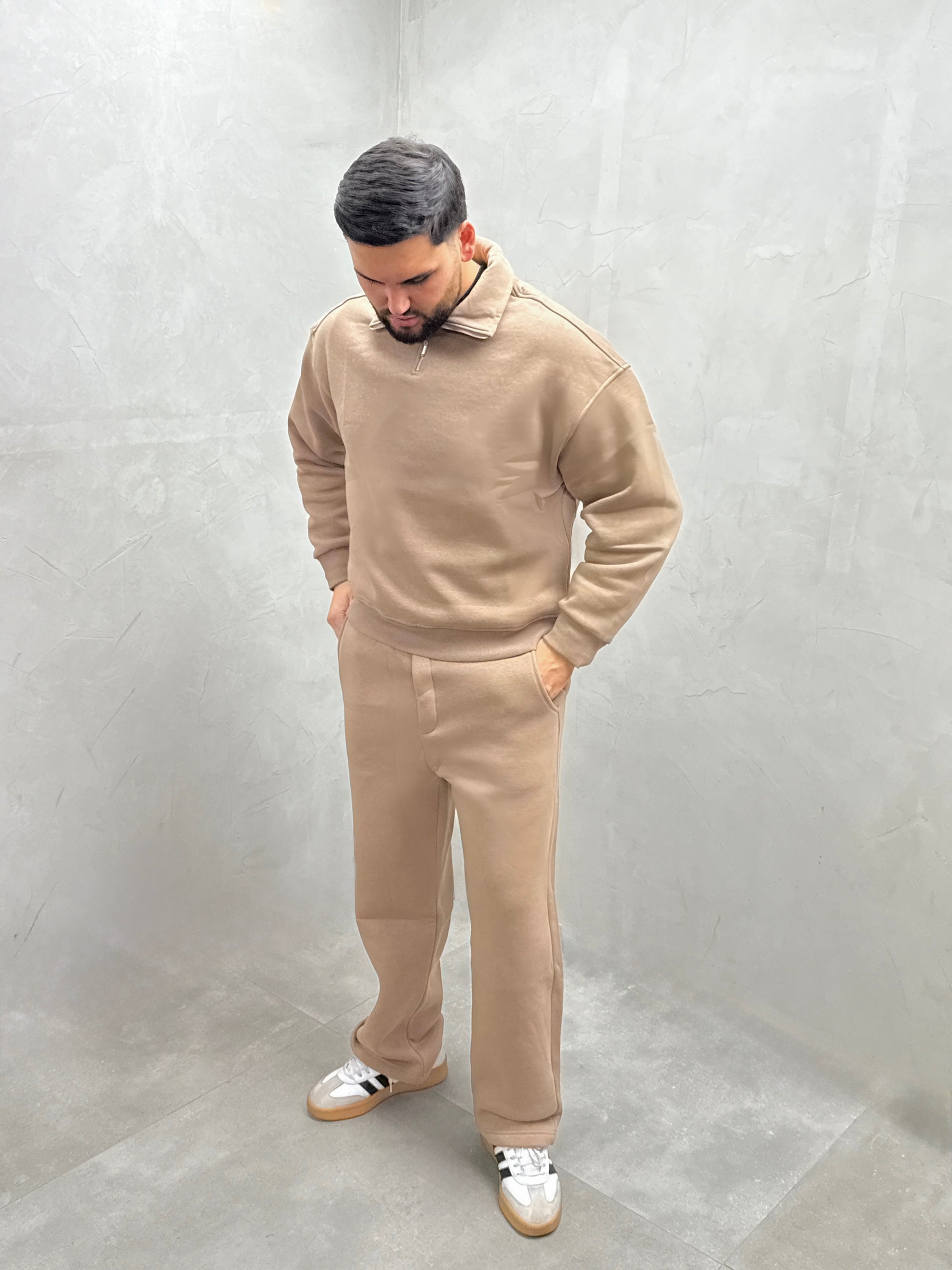 Sweat-Set mit Half-Zip